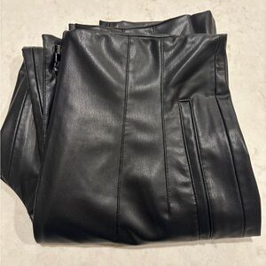 Zara Black Faux Leather Trousers size S